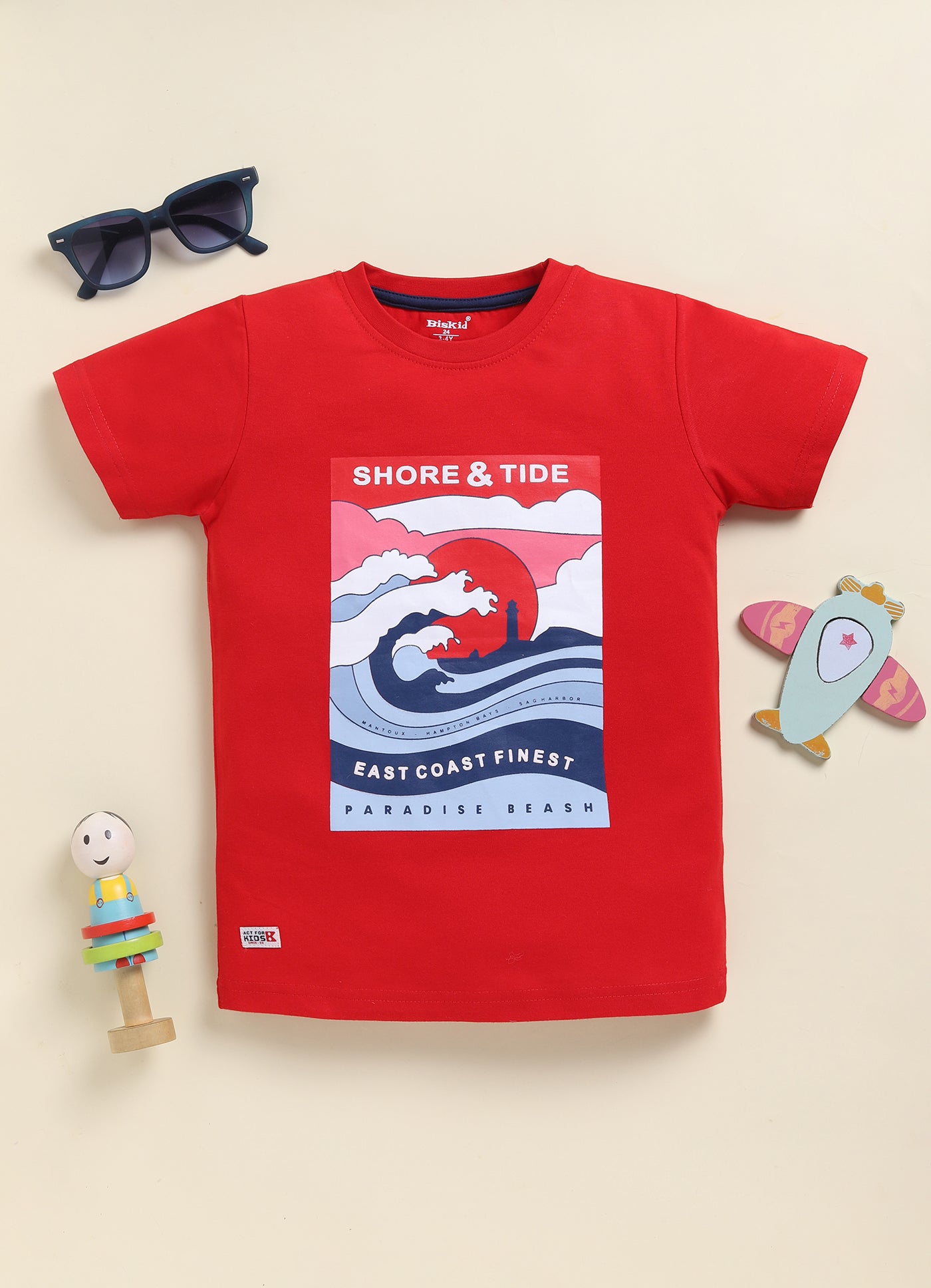 Biskid Boys "SHORE & TIDE" and "DESERT VIBES" Graphic Short-Sleeve T-Shirt Combo (Pack of 2)