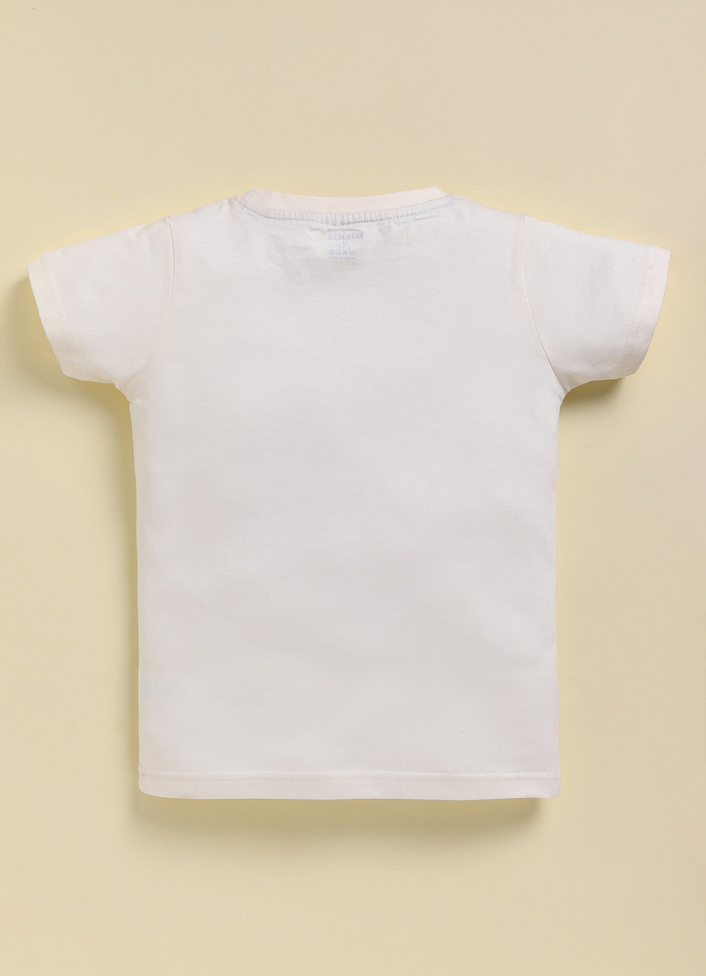 Cream Printed T-Shirt for Boys by Biskid