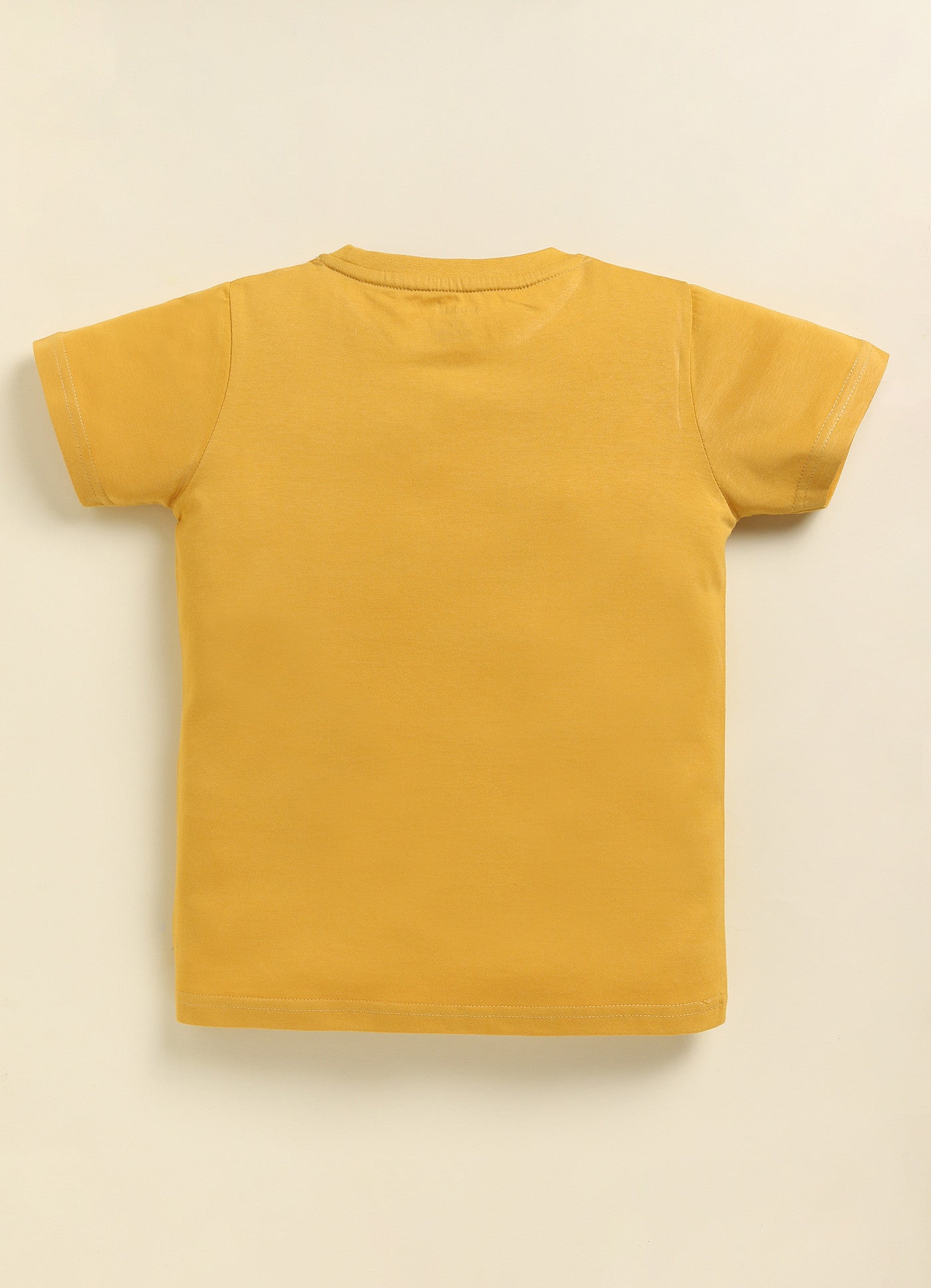 Mustard Printed T-Shirt for Boys by Biskid