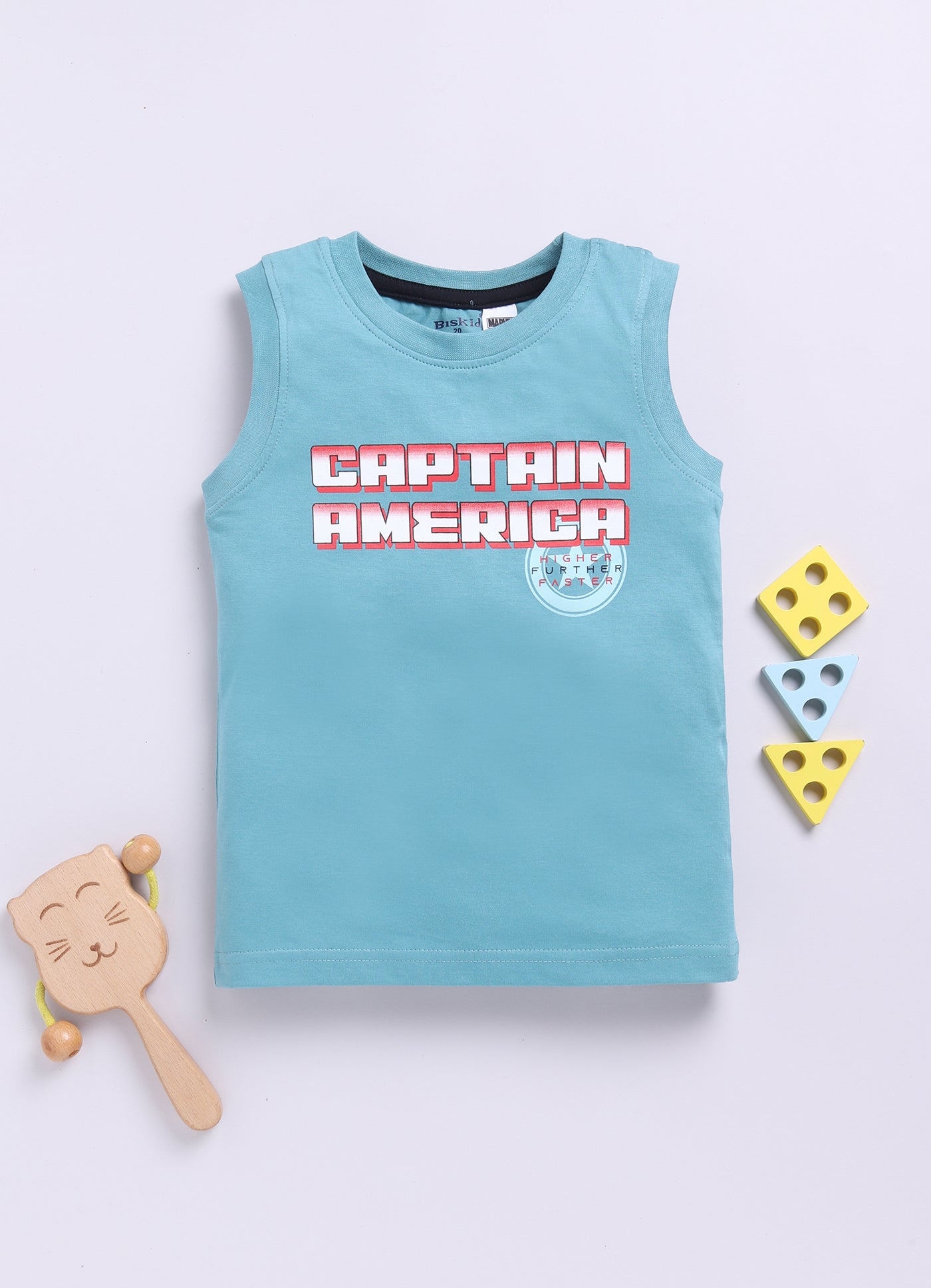 M. Green Captain Amarica Printed T-Shirt for Boys by Biskid