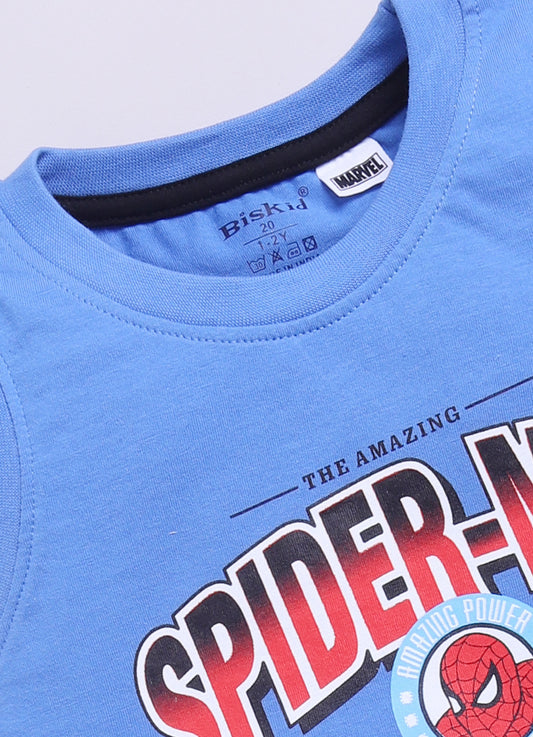 R.Blue Spider Man Printed T-Shirt for Boys by Biskid