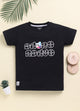 Black Printed T-Shirt for Boys by Biskid
