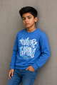 Biskid Boys "Future is Coming" Graphic Sweatshirt - Blue