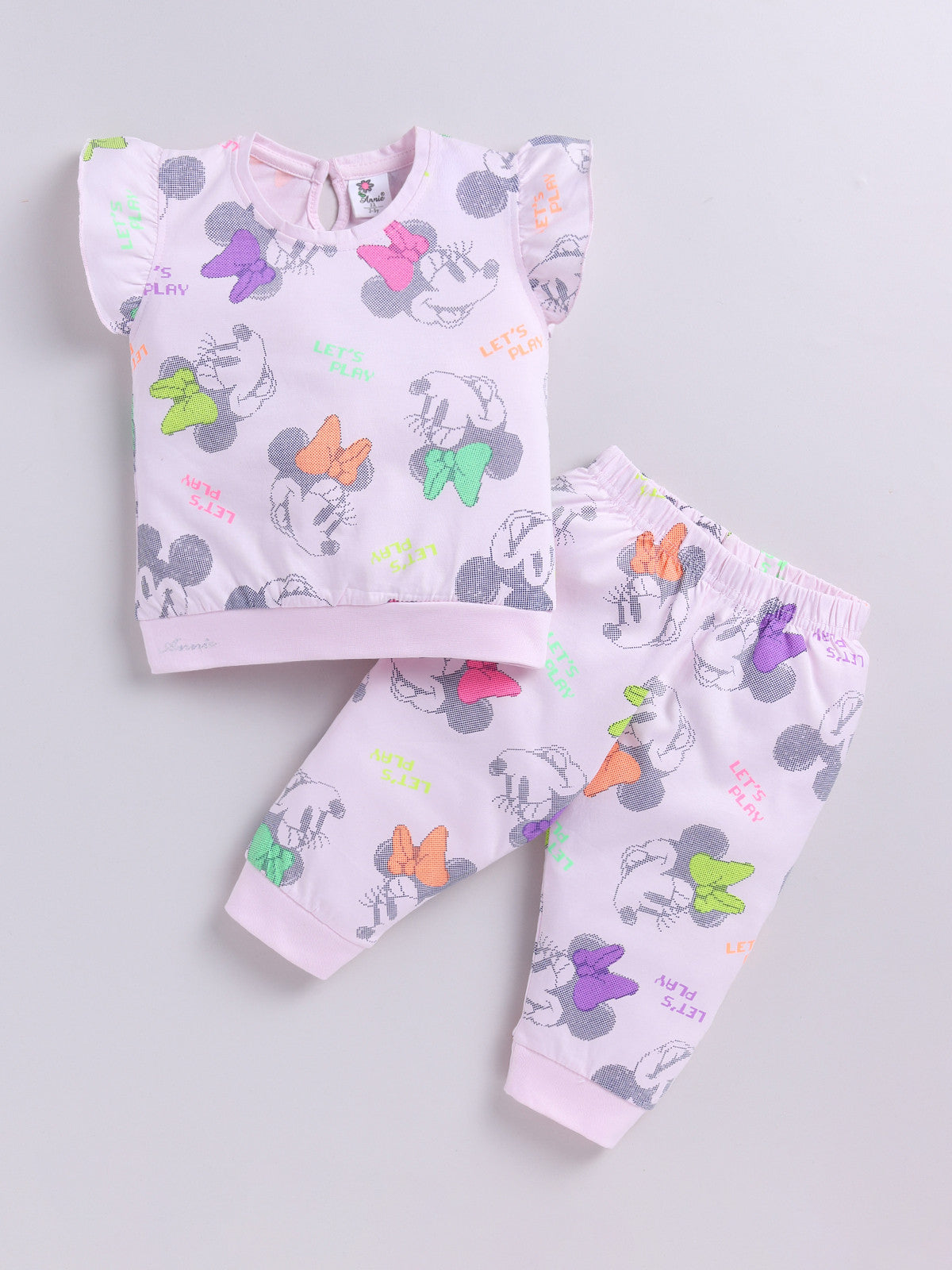 Light Blue Micky Printed Co-ord Set for Girls by Annie