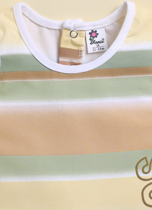 Brown Stripes A-Line Frock for Girls by Annie