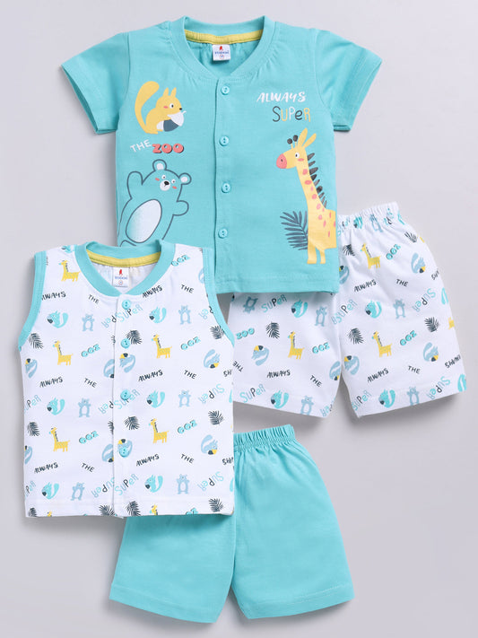 Boys Mint Green Zoo Print Clothing Set