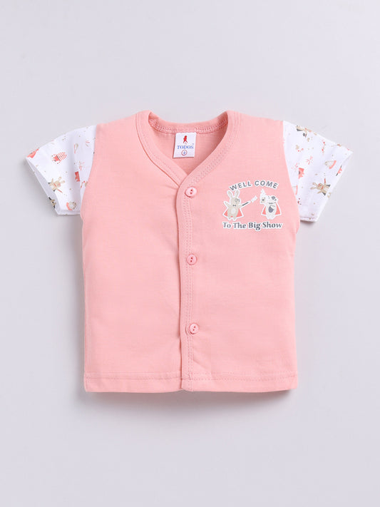 Light Pink Printed Double Top Pant for Boys by Todos
