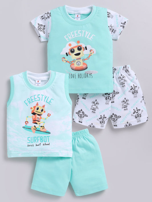 Mint Printed Double Top Pant for Boys by Todos