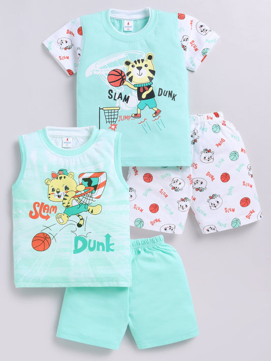 Mint Printed Double Top Pant for Boys by Todos