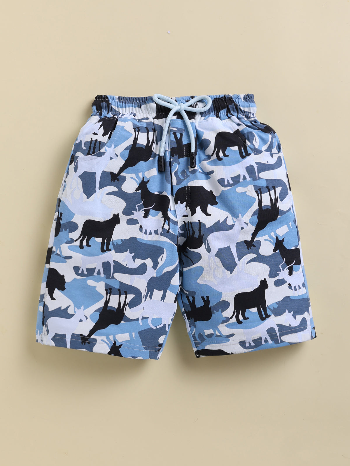 Blue Printed T-Shirt Pant Set for Boys by Uno Kids