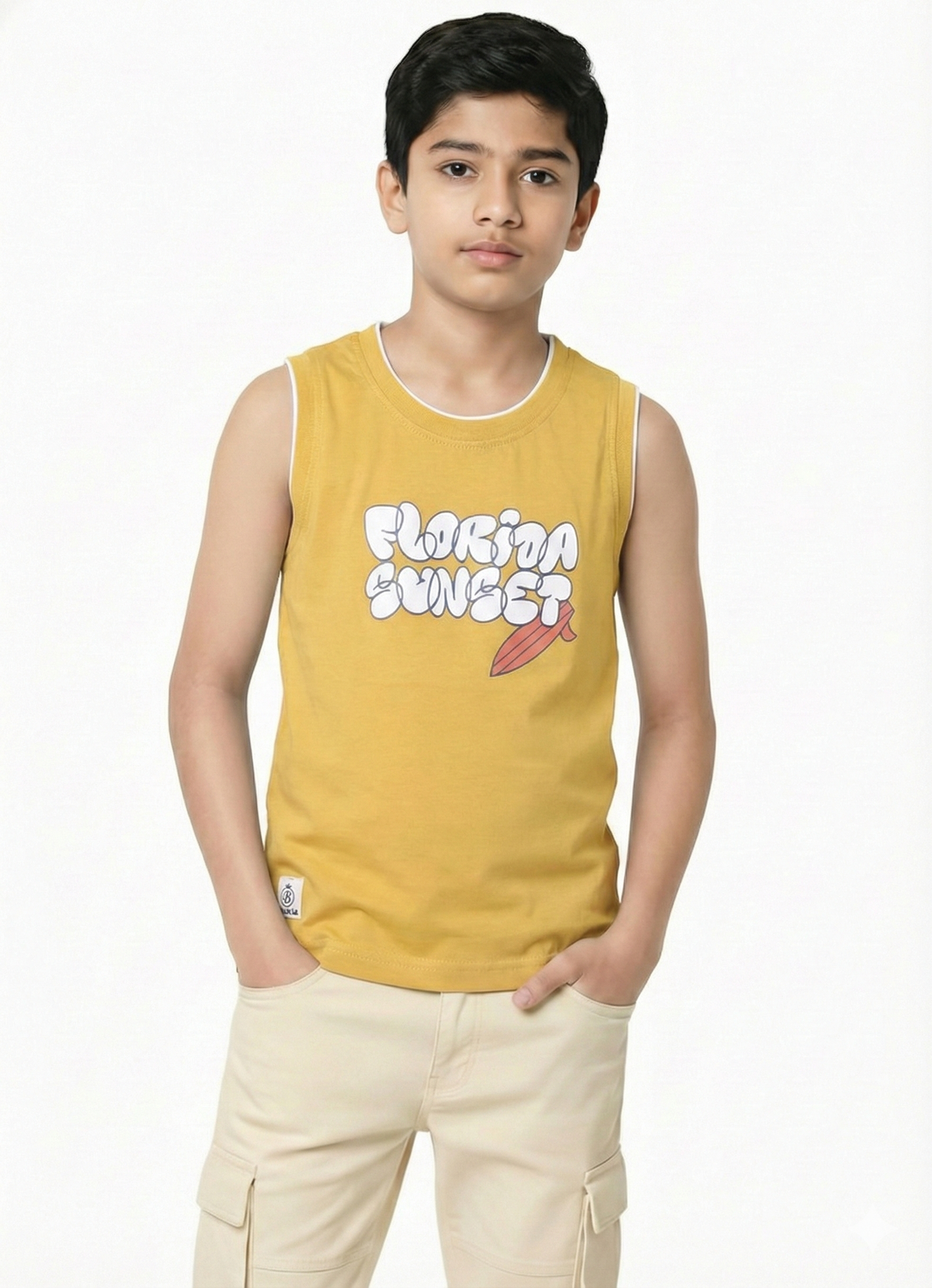 Biskid Boys "Wanderlust and Waves" and "FLORIDA SUNSET" Graphic Sleeveless Vest Combo (Pack of 2)