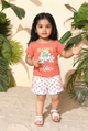 Annie Girls "Happy Dance" Daisy Top and Printed Shorts Set - Pink