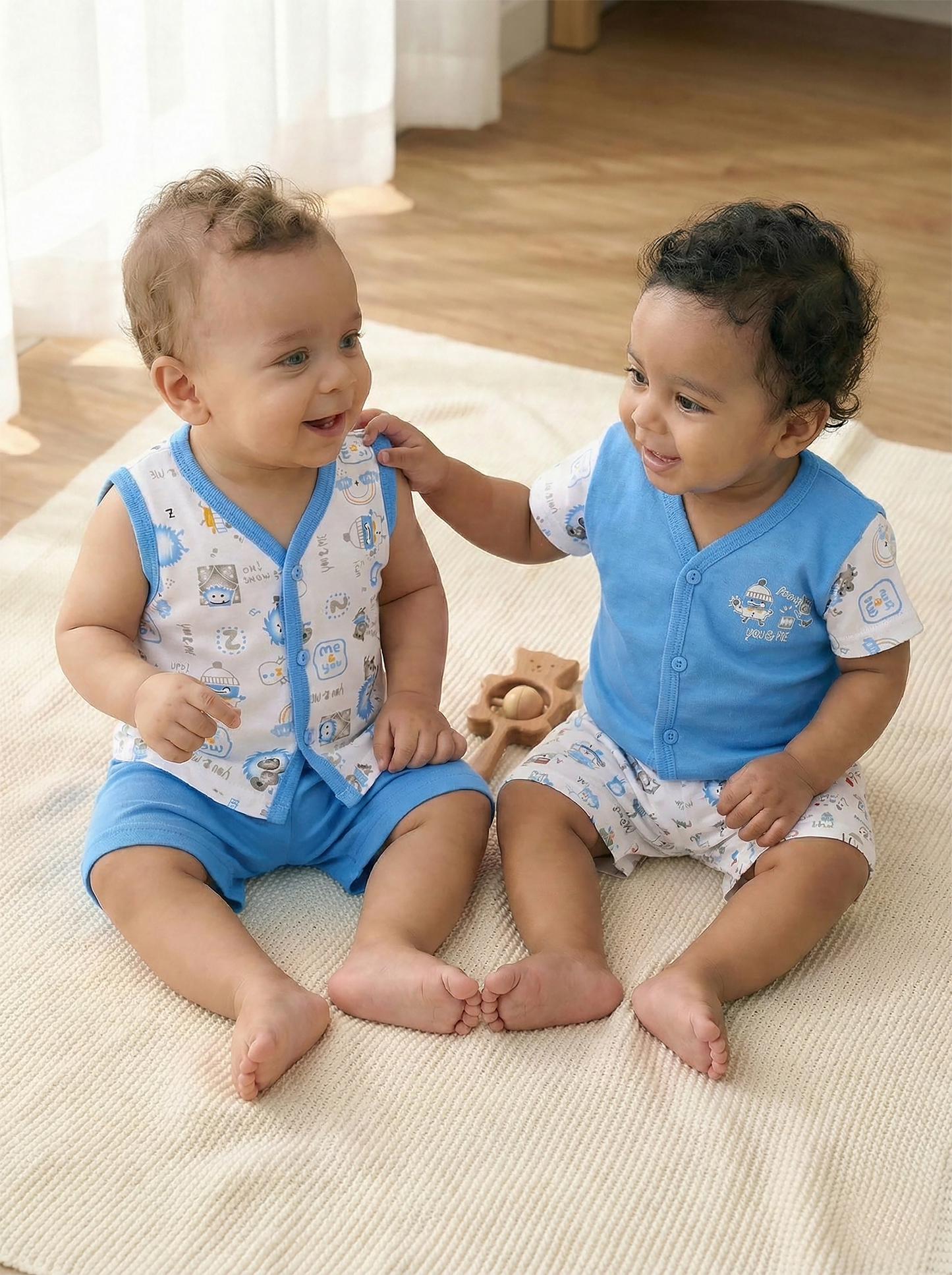 Baby Boys Monster Printed Cotton Clothing Set