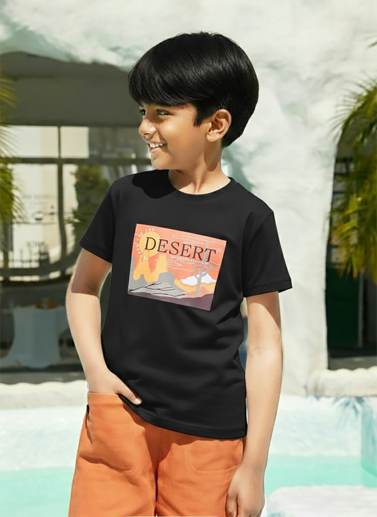 Biskid Boys "Adventure Begins" Bicycle and "DESERT" Graphic Short-Sleeve T-Shirt Combo (Pack of 2)