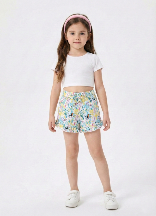 Girls Printed Cotton Summer Shorts-Sale