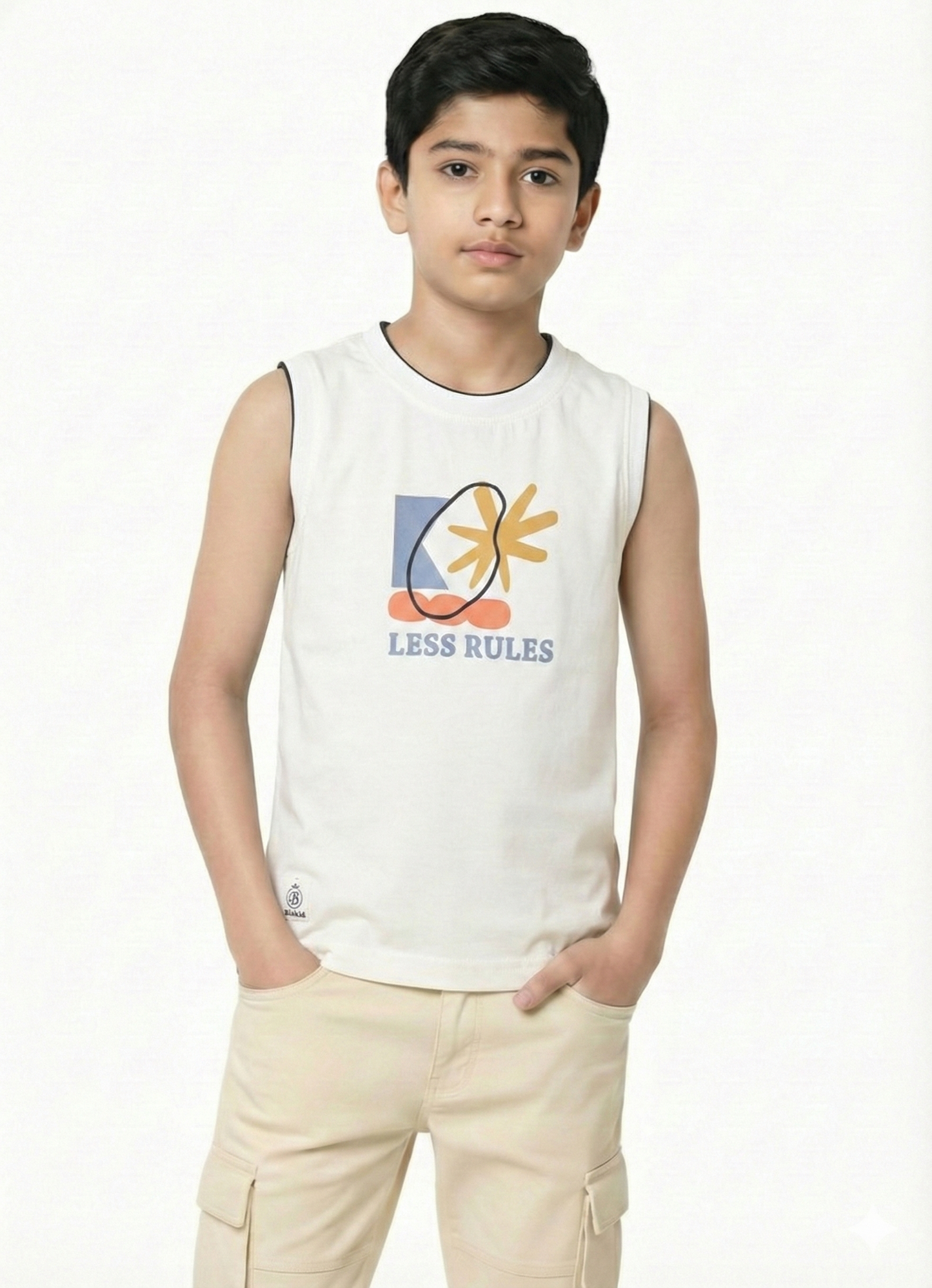 Biskid Boys "LESS RULES" and "Wanderlust and Waves" Graphic Sleeveless Vest Combo (Pack of 2)