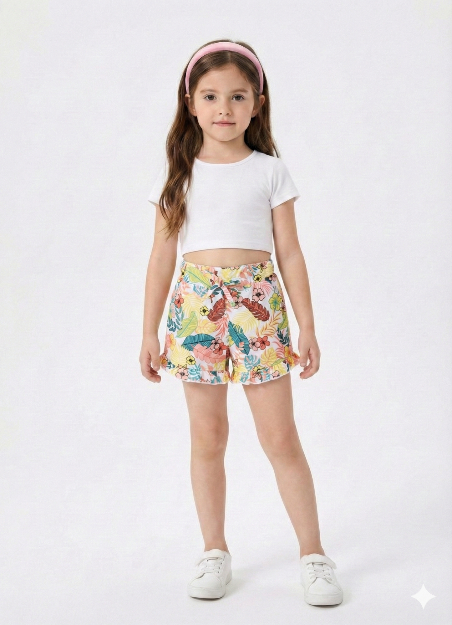 Girls Printed Cotton Summer Shorts-Sale