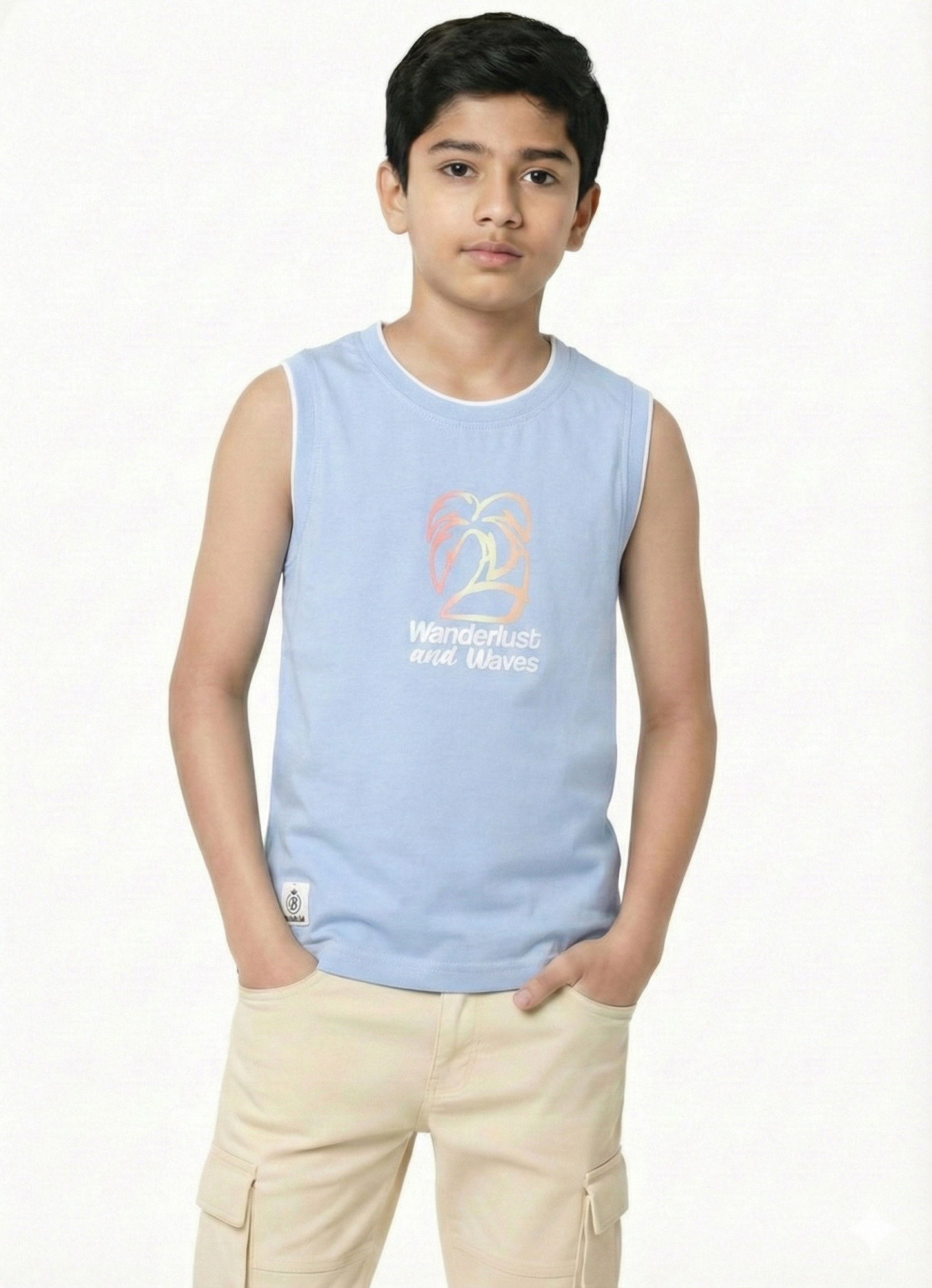 Biskid Boys "LESS RULES" and "Wanderlust and Waves" Graphic Sleeveless Vest Combo (Pack of 2)