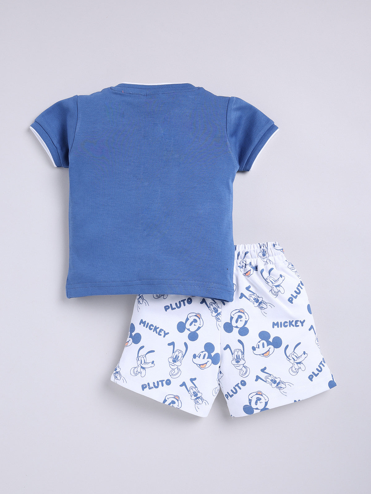Blue Micky Printed Shirt Pant Set for Boys by Uno Kids