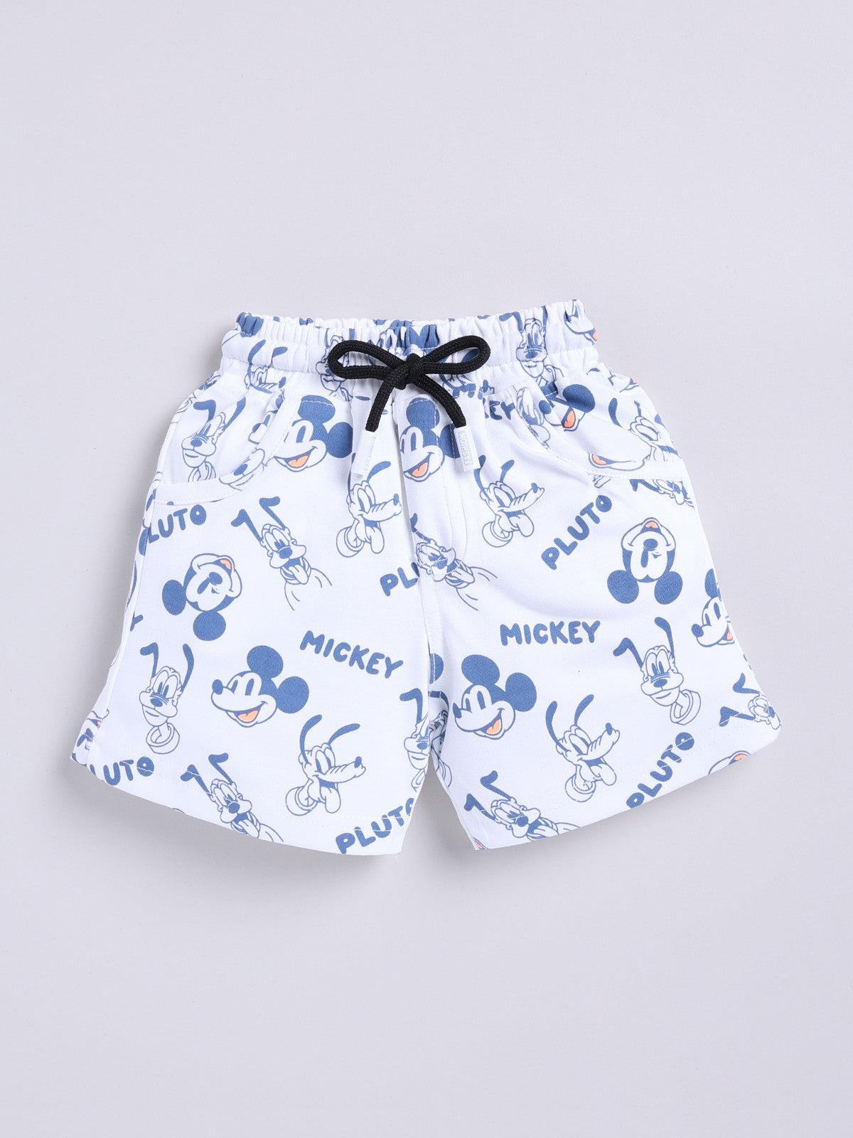 Blue Micky Printed Shirt Pant Set for Boys by Uno Kids