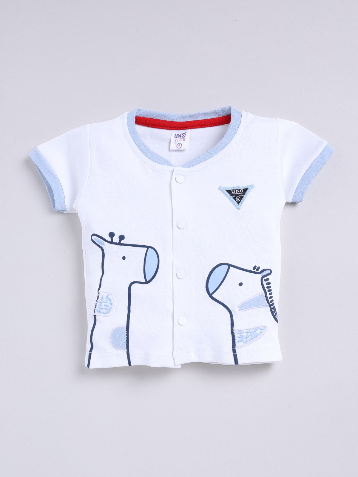 Blue Printed Shirt Pant Set for Boys by Uno Kids