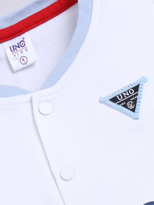 Blue Printed Shirt Pant Set for Boys by Uno Kids