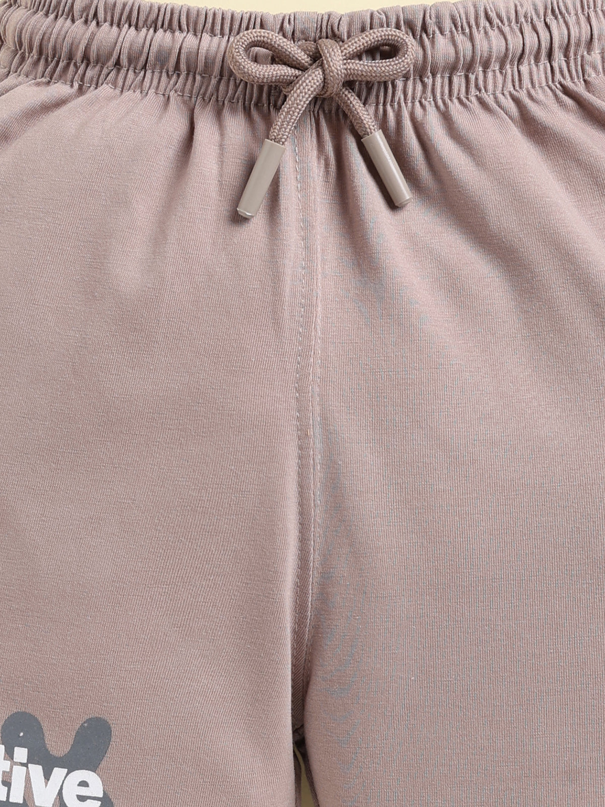 Boys Solid Colour Small Ghaphic Print Cotton Shorts