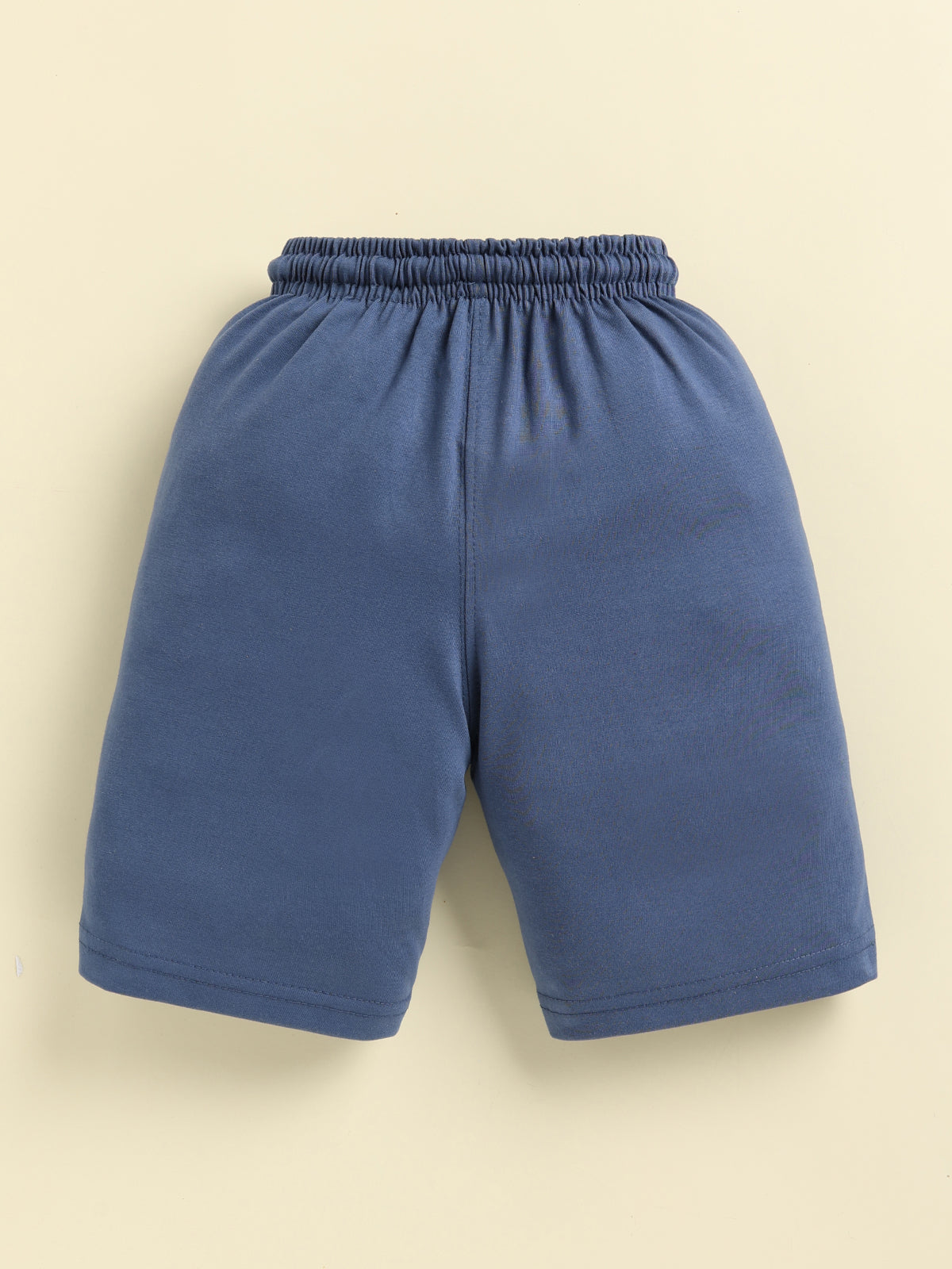 Boys Solid Colour Small Ghaphic Print Cotton Shorts