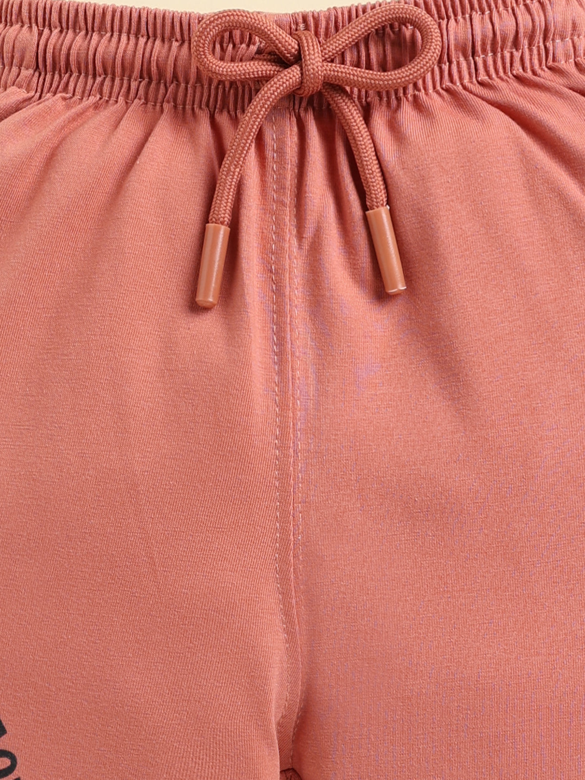 Boys Solid Colour Small Ghaphic Print Cotton Shorts