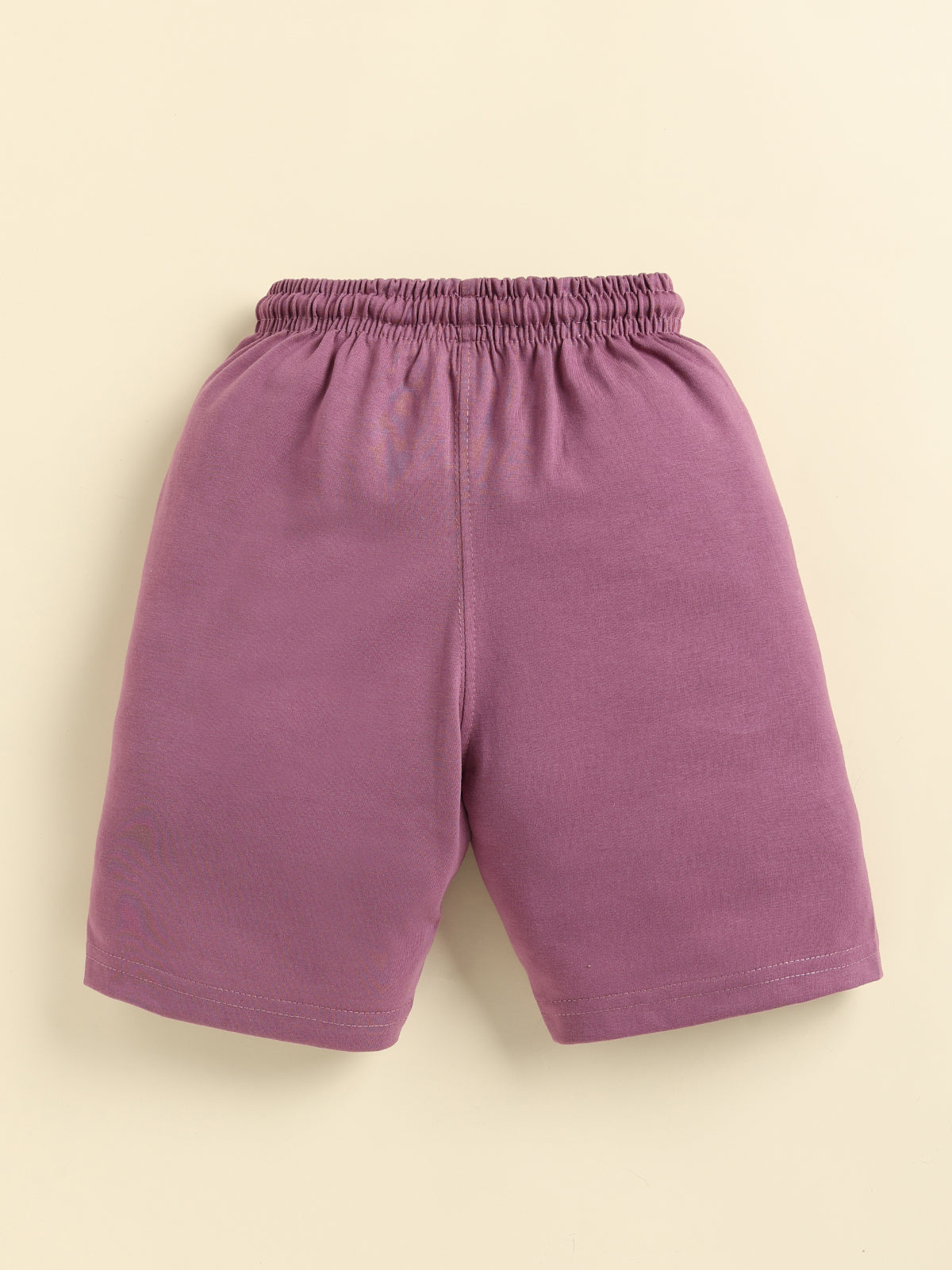 Boys Solid Colour Small Ghaphic Print Cotton Shorts