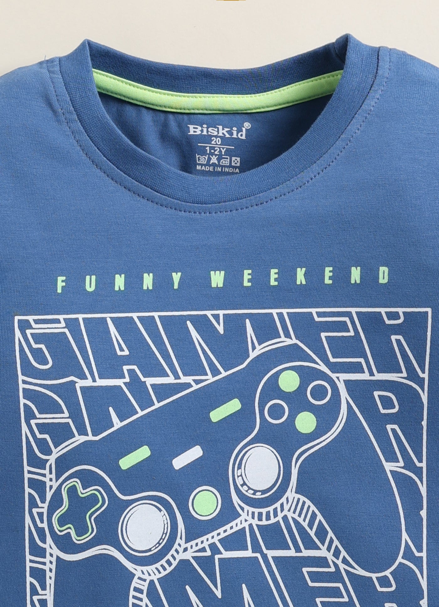 Biskid Boys "Gamer" Graphic Long-Sleeve T-Shirt - Blue