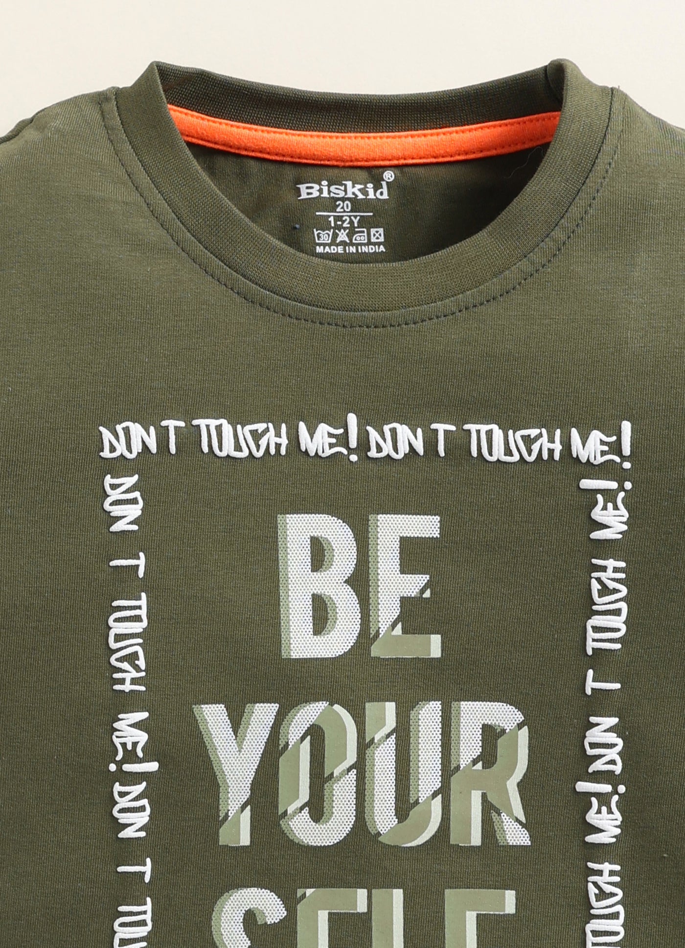 Biskid Boys "Be Your Self" Graphic Long-Sleeve T-Shirt - Olive Green