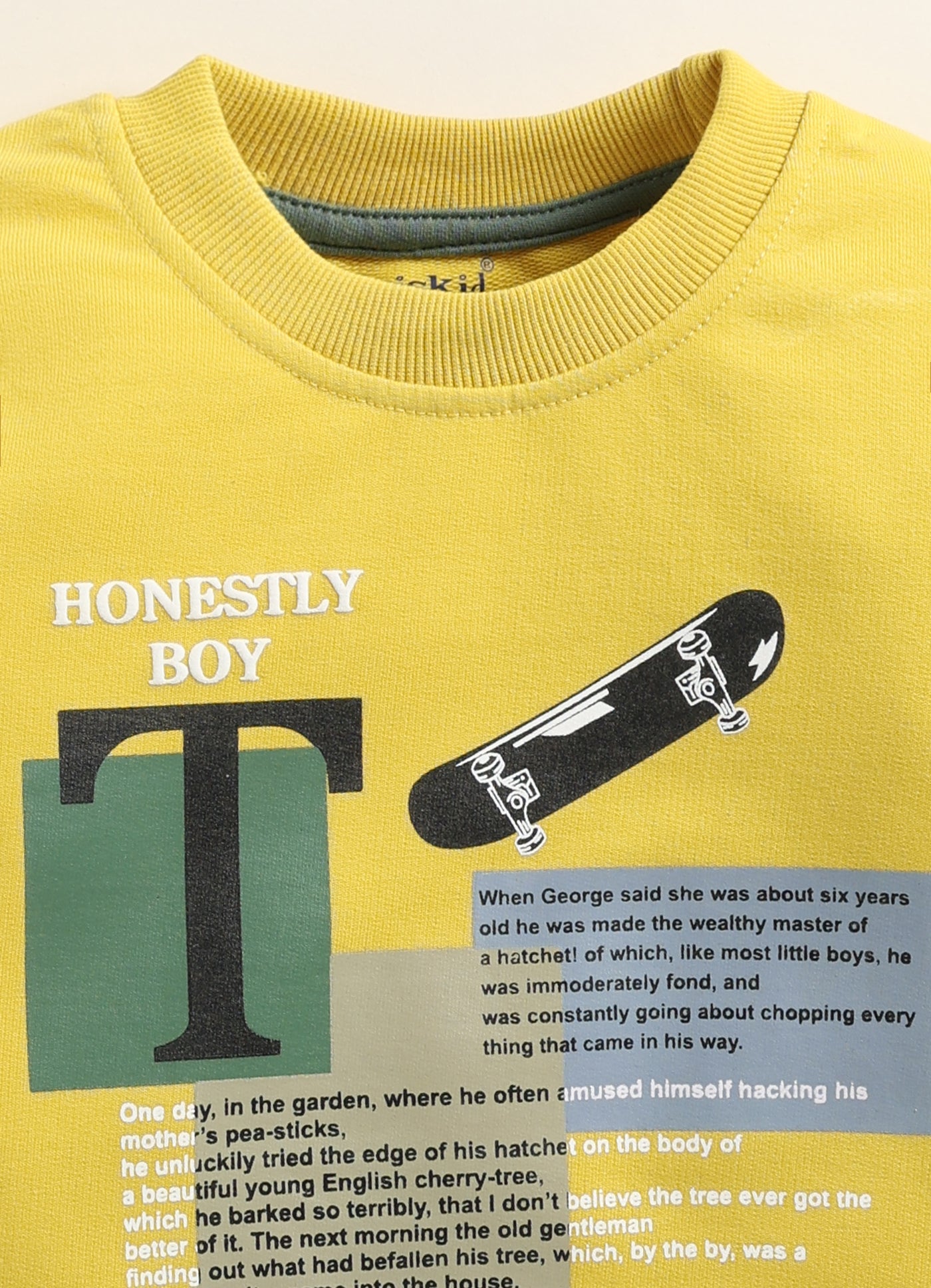 Biskid Boys "Honestly Boy" Graphic Sweatshirt - Mustard Yellow