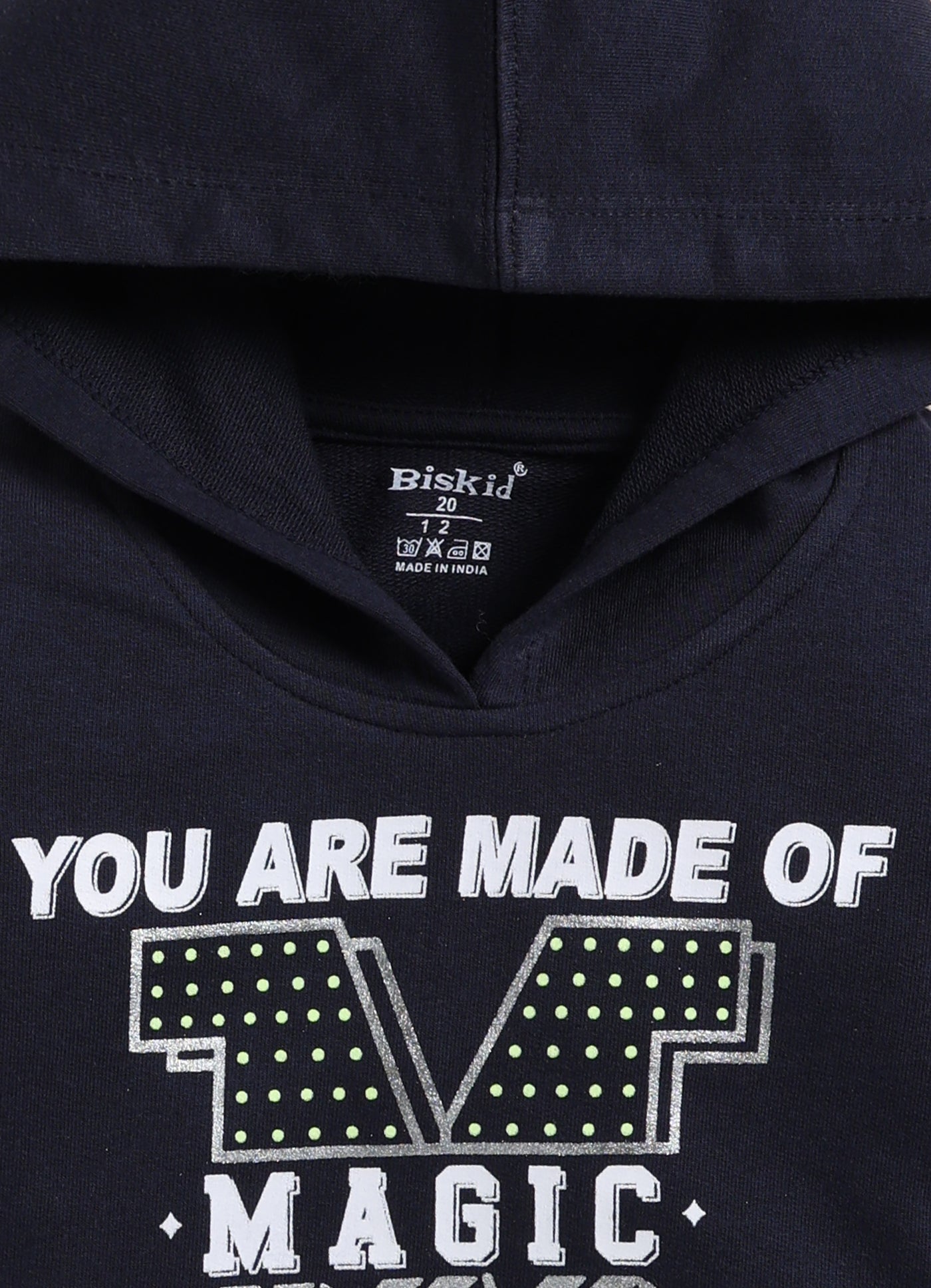 Biskid Girls "Made of Magic" Graphic Hooded Sweatshirt -Blue