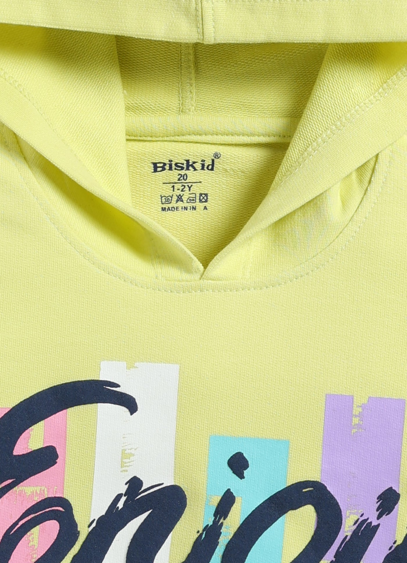 Biskid Girls "Enjoy" Perfect Style Graphic Hooded Sweatshirt -Green