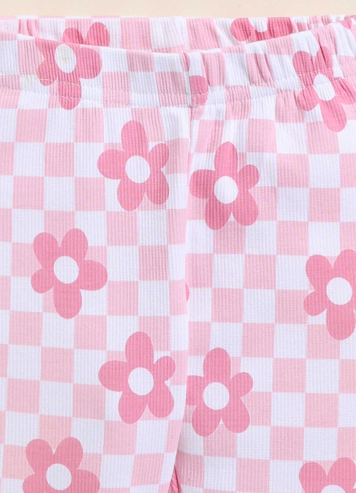 Annie Girls "Beauty" Floral Checkerboard Long-Sleeve Clothing Set - Pink