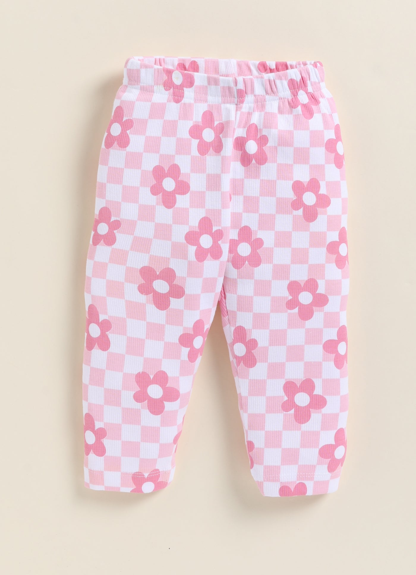Annie Girls "Beauty" Floral Checkerboard Long-Sleeve Clothing Set - Pink