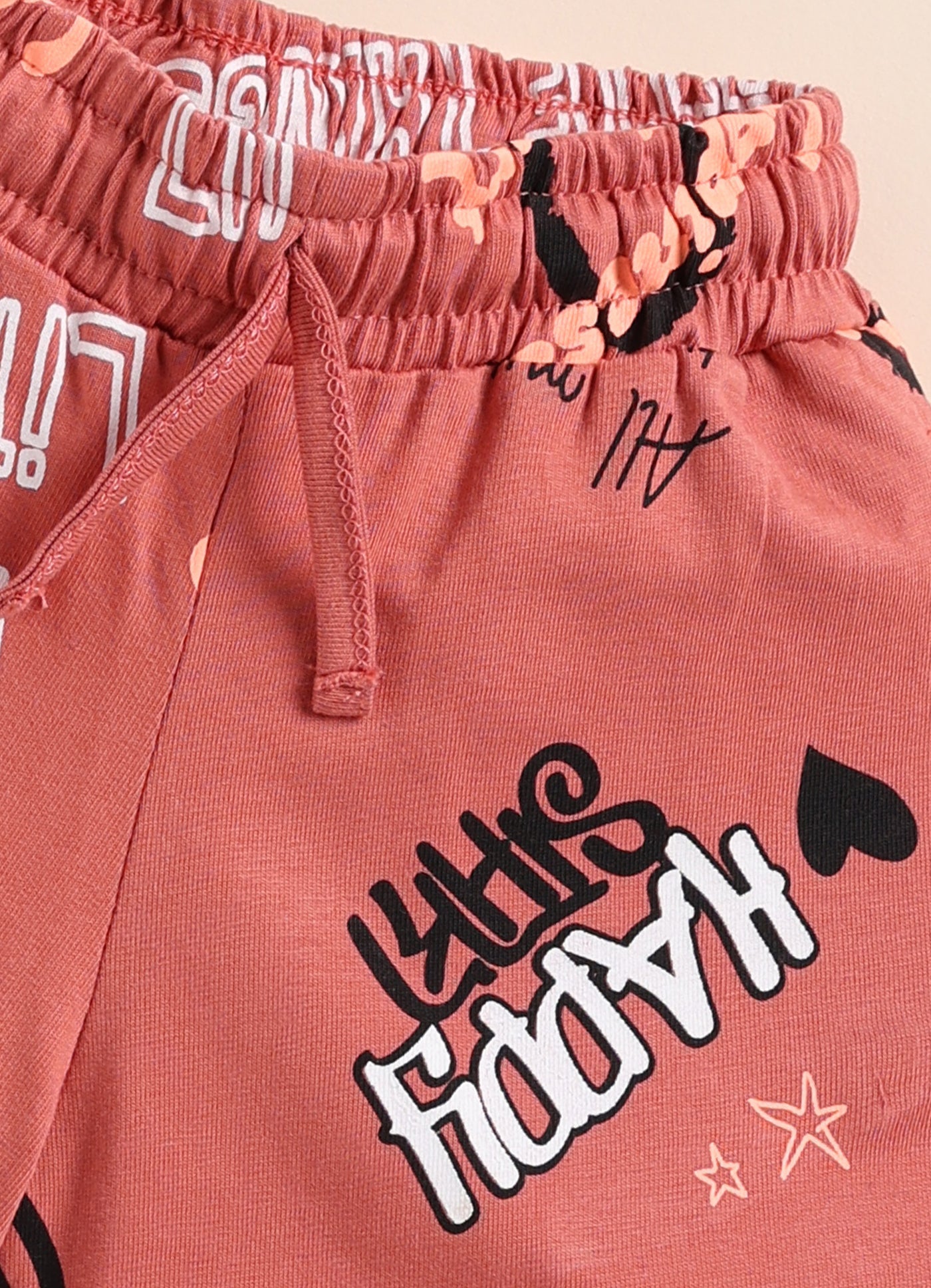 Girls Graphic Printed Dolphin Hem Shorts
