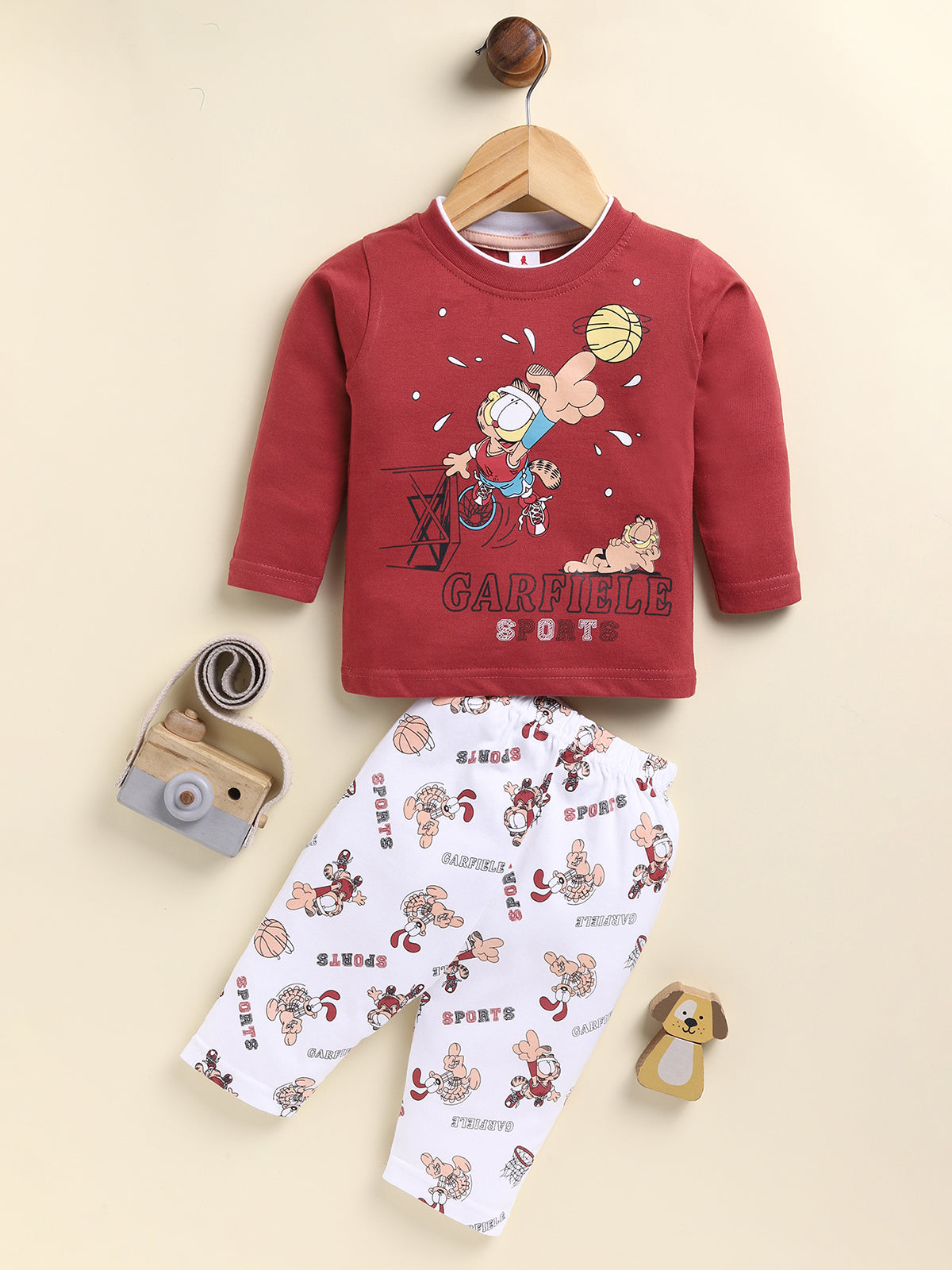 Todos Boys "Garfield Sports" Multi-Piece Layered Clothing Set - Maroon