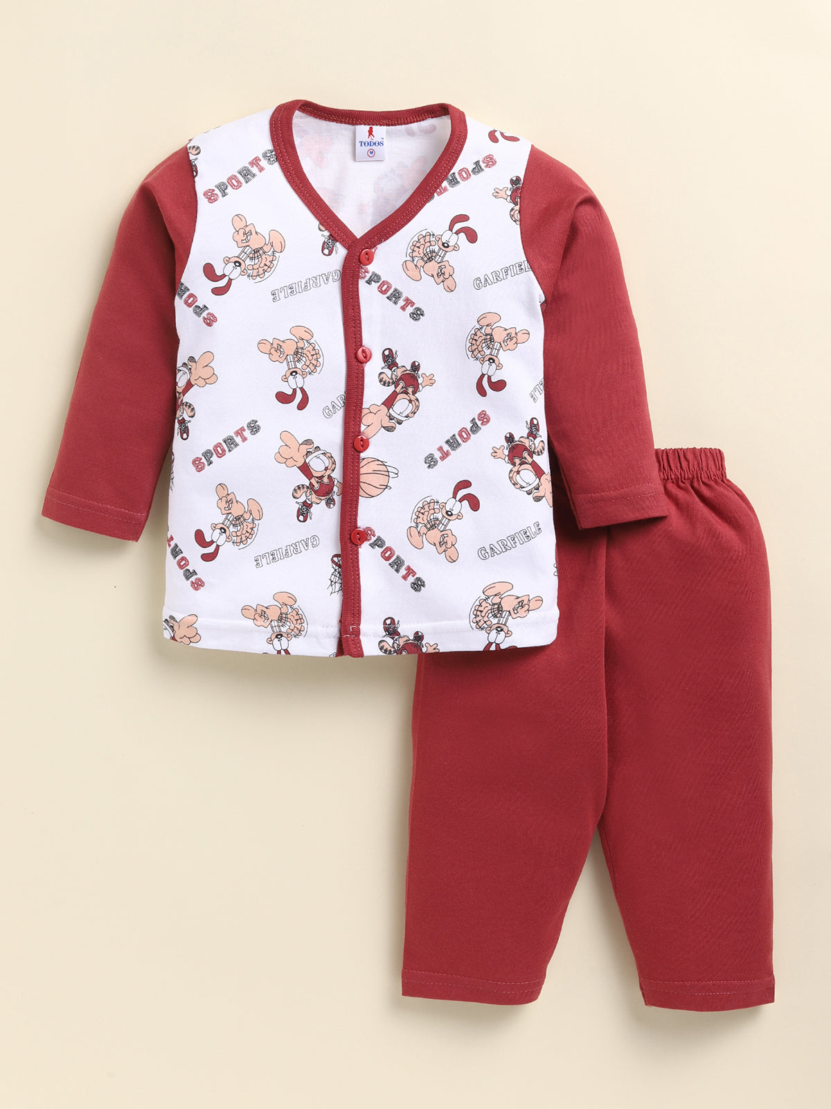 Todos Boys "Garfield Sports" Multi-Piece Layered Clothing Set - Maroon