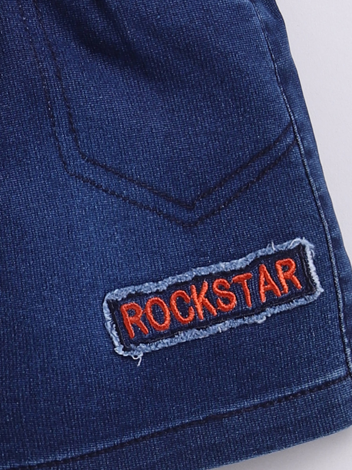 Todos Boys "Rock Star" Mickey Mouse T-Shirt and Denim Shorts Set - Rust