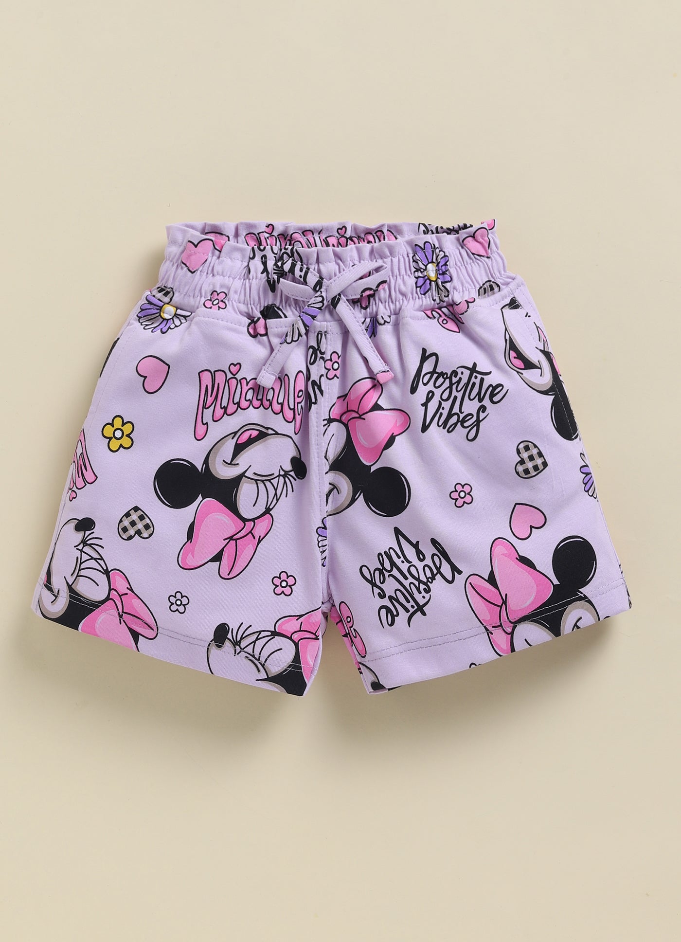 Girls Disney Printed Cotton Shorts