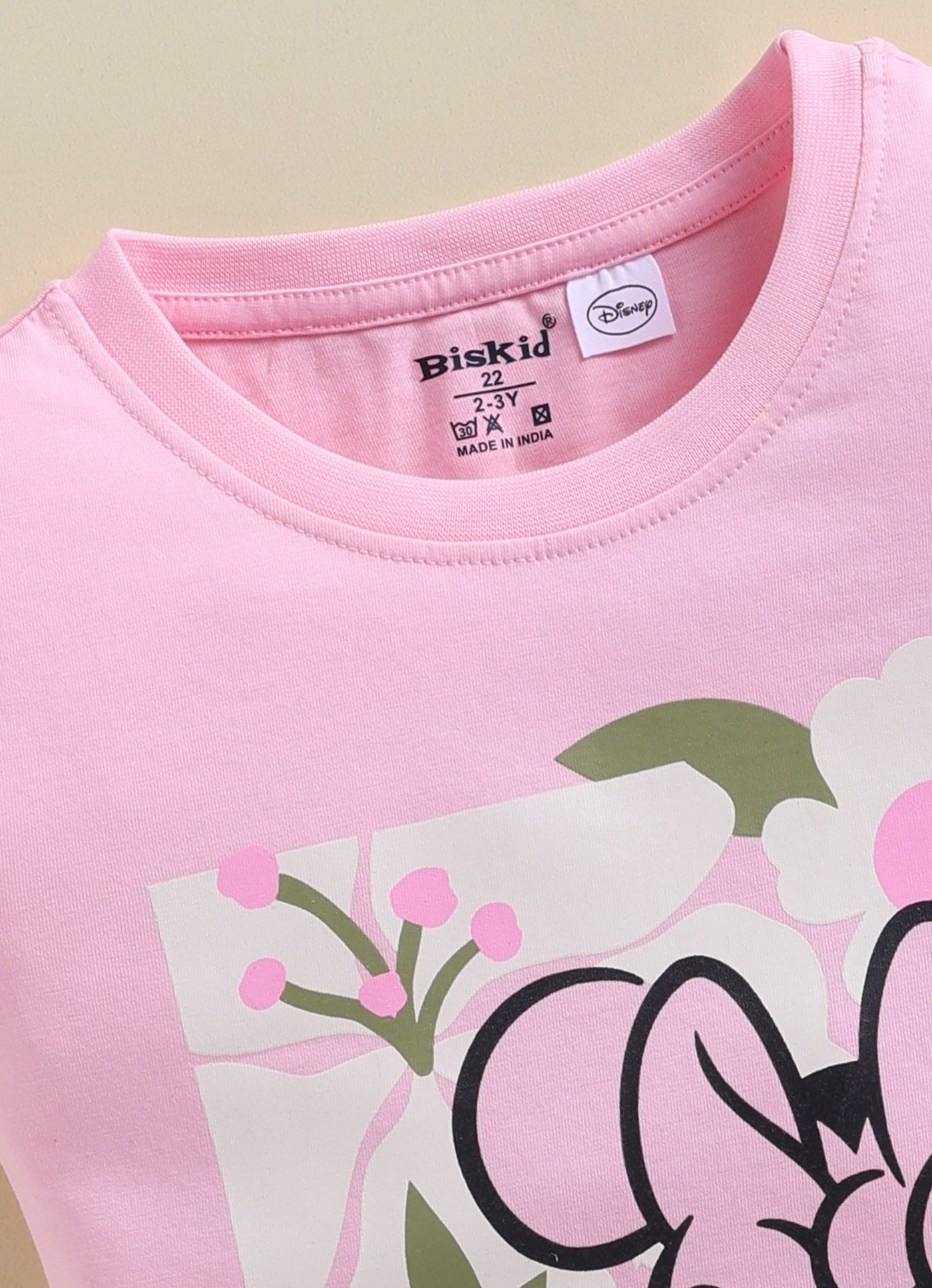 Biskid Girls Disney "Extra Cool" Pink and Minnie Mouse Light Green Short-Sleeve Top Combo (Pack of 2)