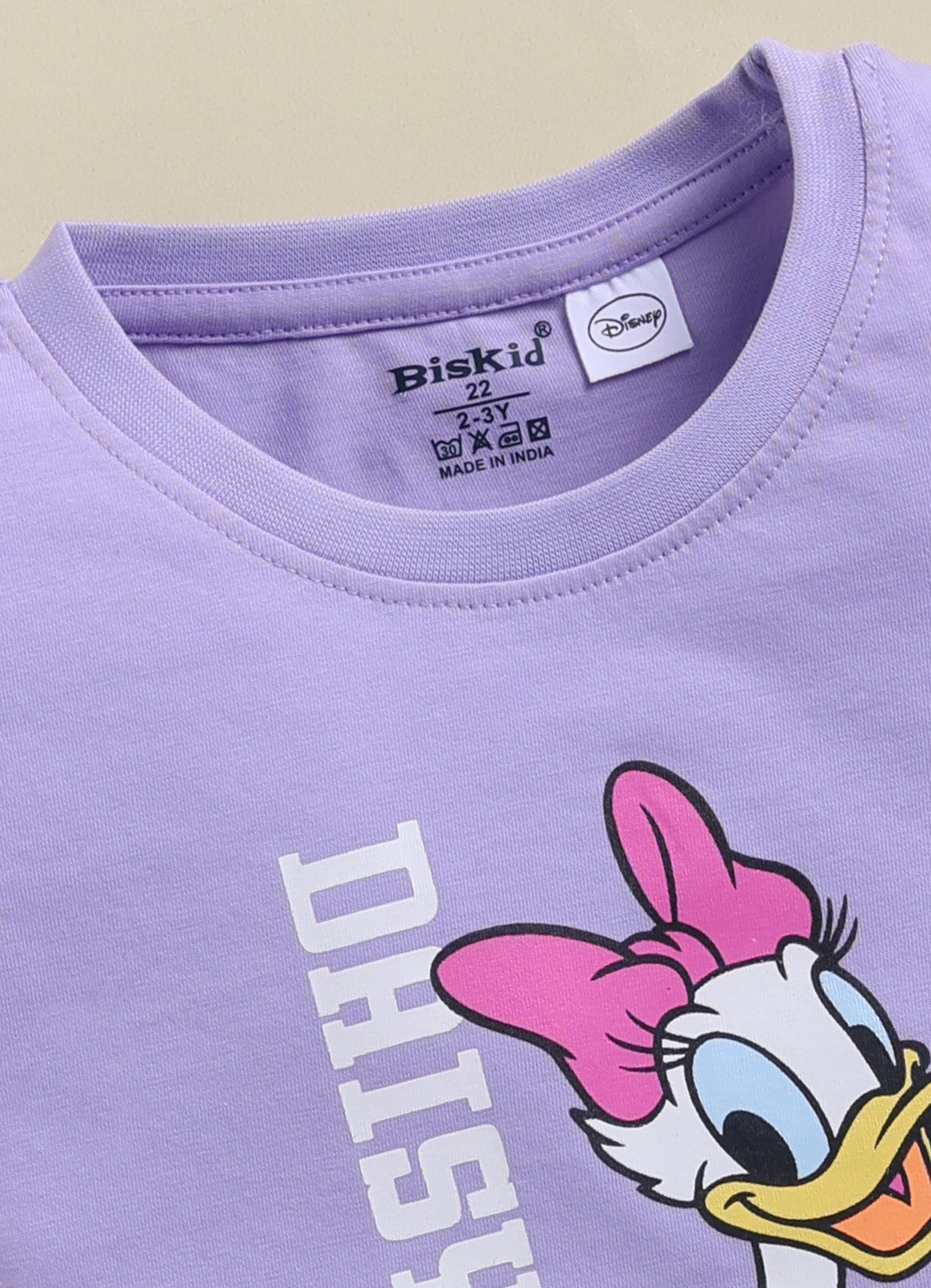 Biskid Girls Disney Daisy Duck Purple and Minnie Mouse Peach Short-Sleeve Top Combo (Pack of 2)