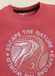 Biskid Boys "Escape The Nature" Exploration Graphic Crew Neck T-Shirt - Rust