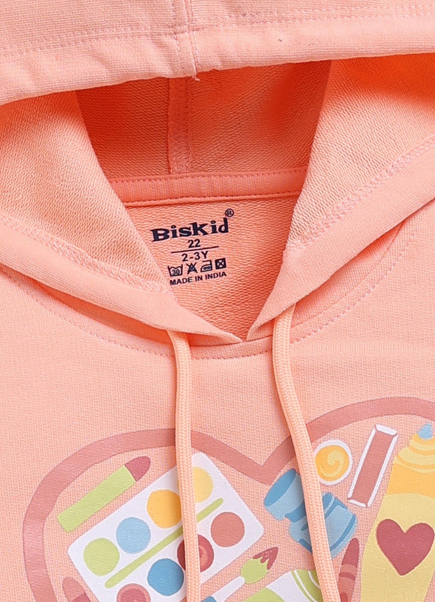 BISKID Cotton Knit Full Sleeves Heart Printed Top