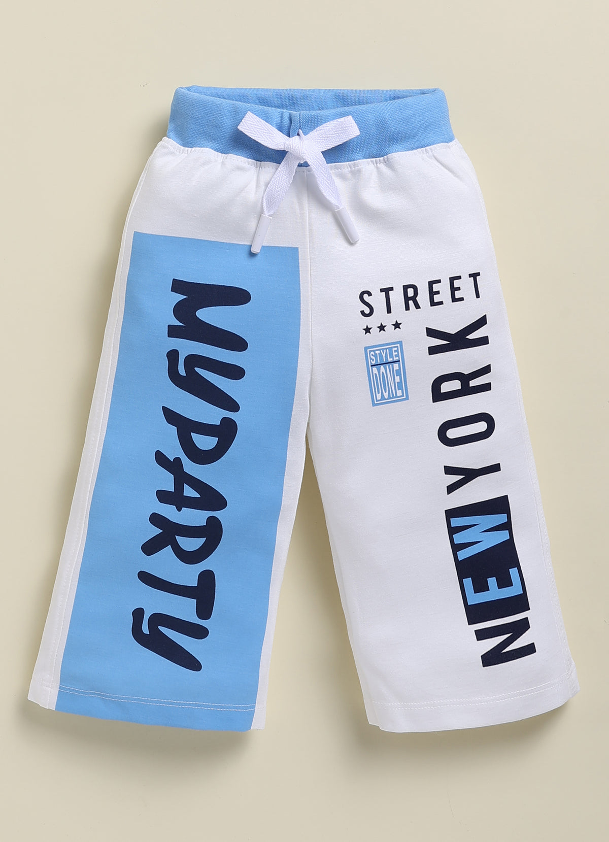 Annie White & Blue Sweatshirt and Jogger Set for Girls