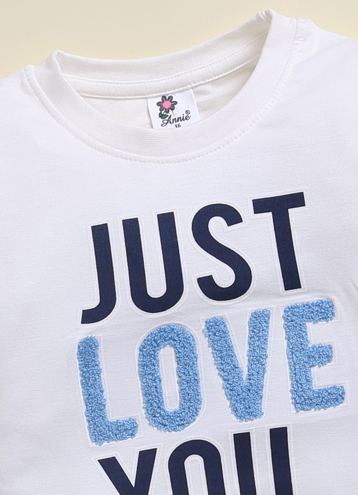 Annie White & Blue Sweatshirt and Jogger Set for Girls