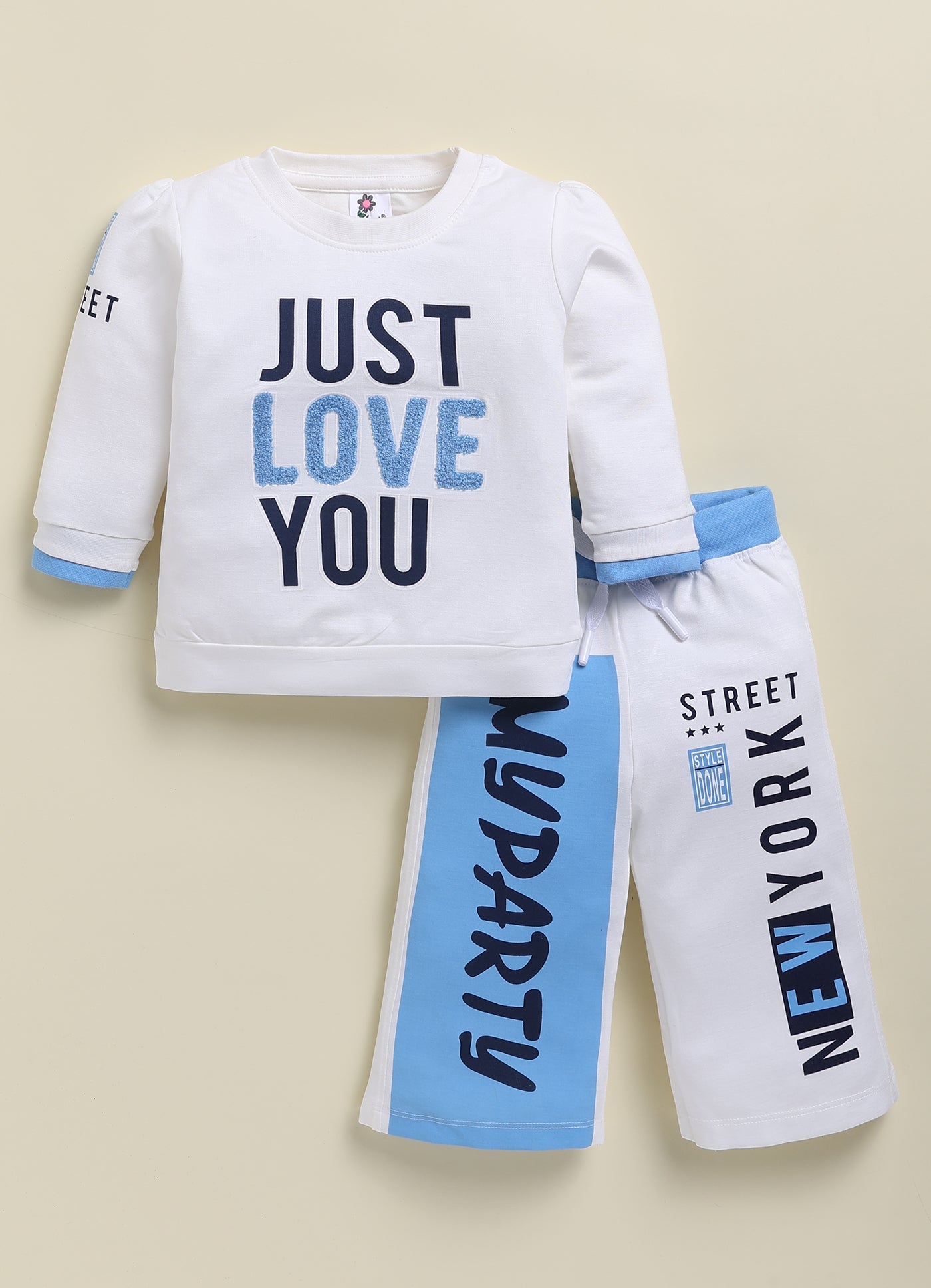 Annie Kids 100% Lyocell Knit to Knit Full Sleeves Just love You Text Printed Pre  Winter Top & Palazo - Pink