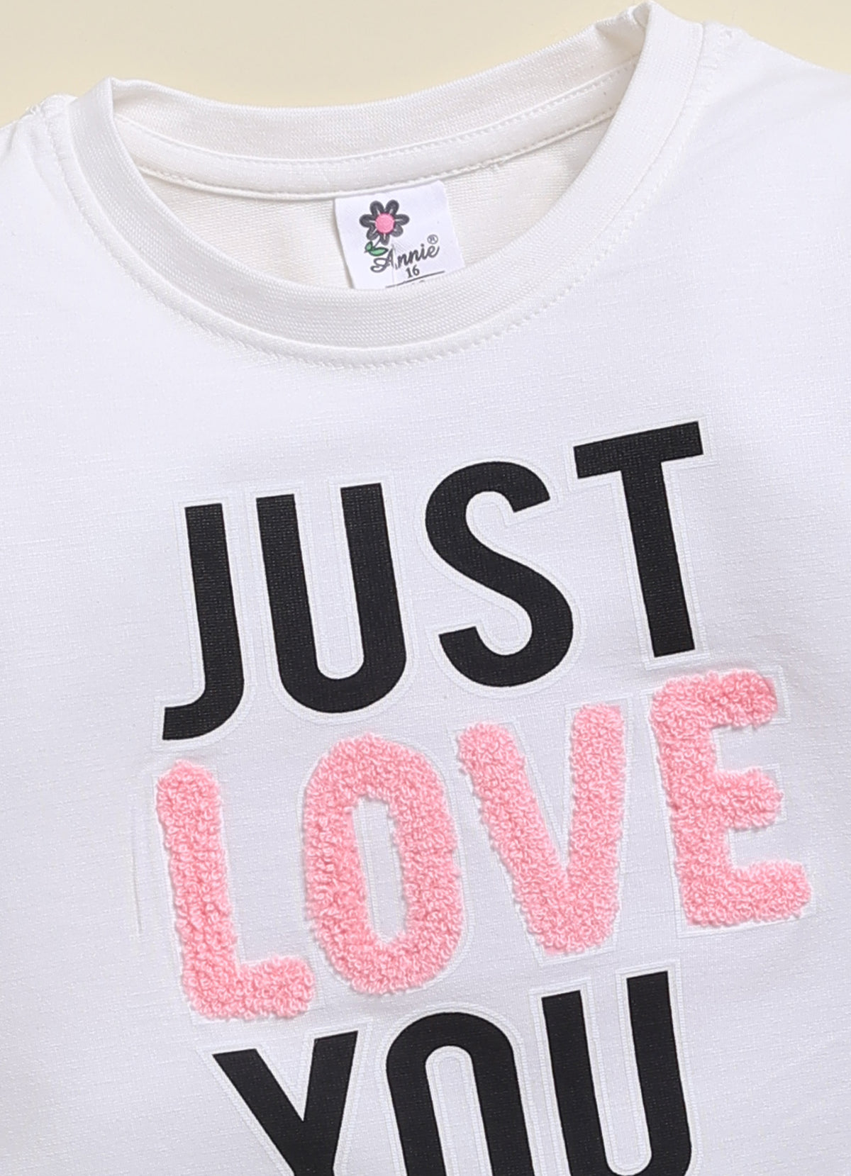 Annie White & Pink  Sweatshirt and Jogger Set for Girls